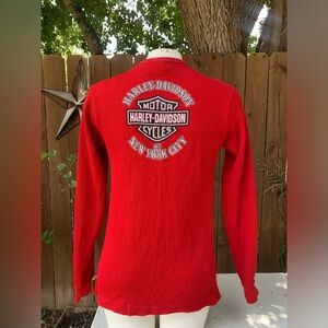 Vintage Harley Davidson women's thermal waffle cardigan sweater size M.